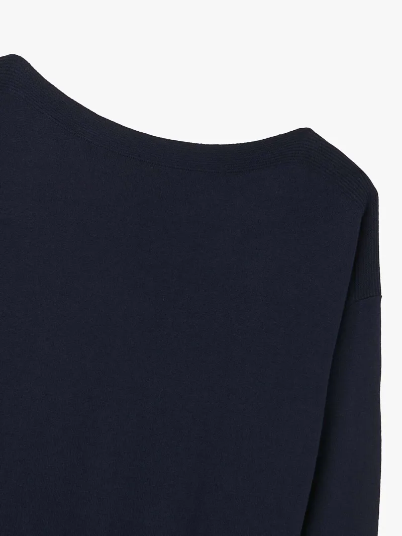Joules Ladies Vivianna Slash Neck French Navy Jumper-1